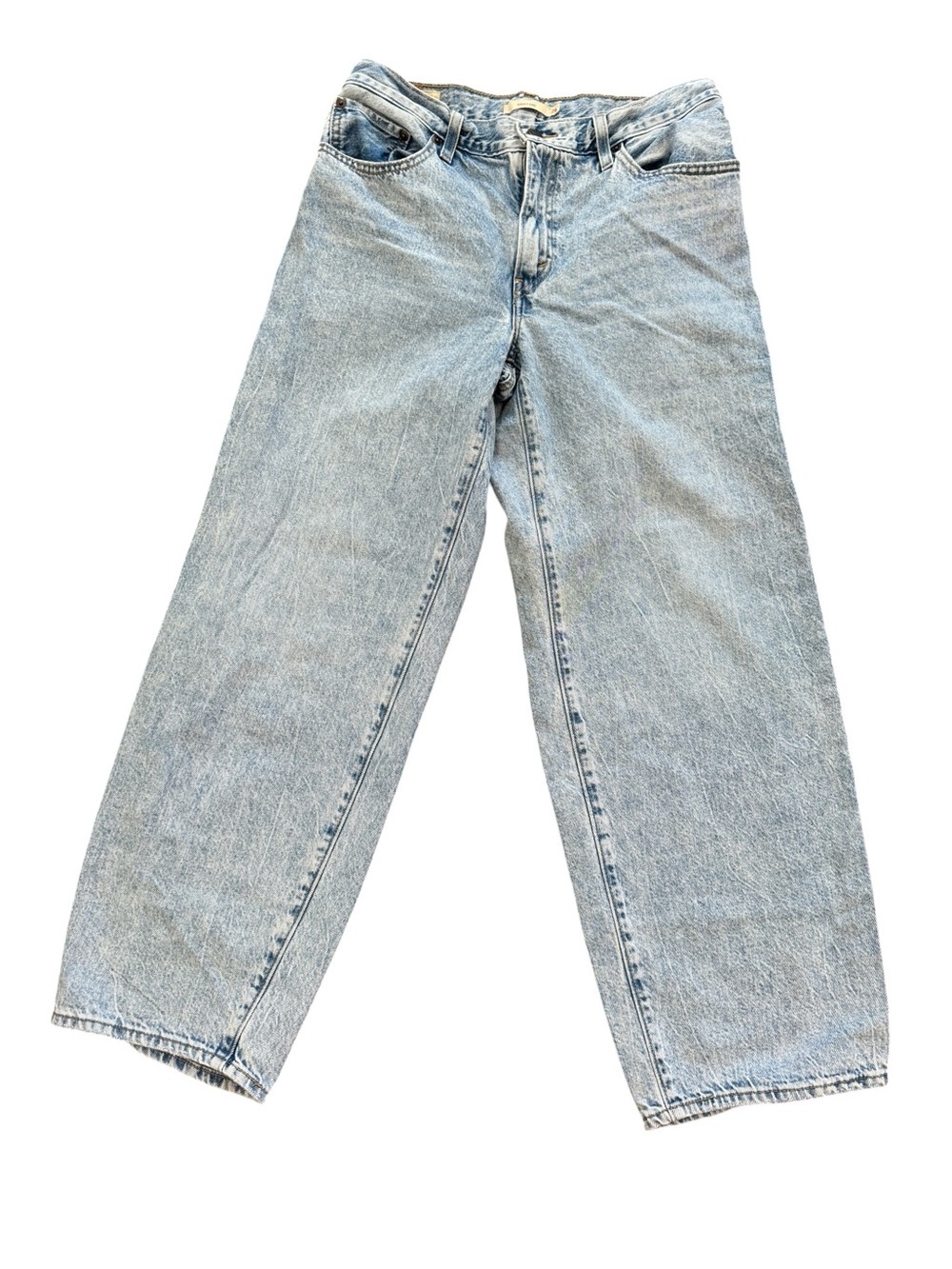 Levi's Premium Baggy Dad Jeans Light Wash Relaxed Straight Leg Denim Womens Sz
